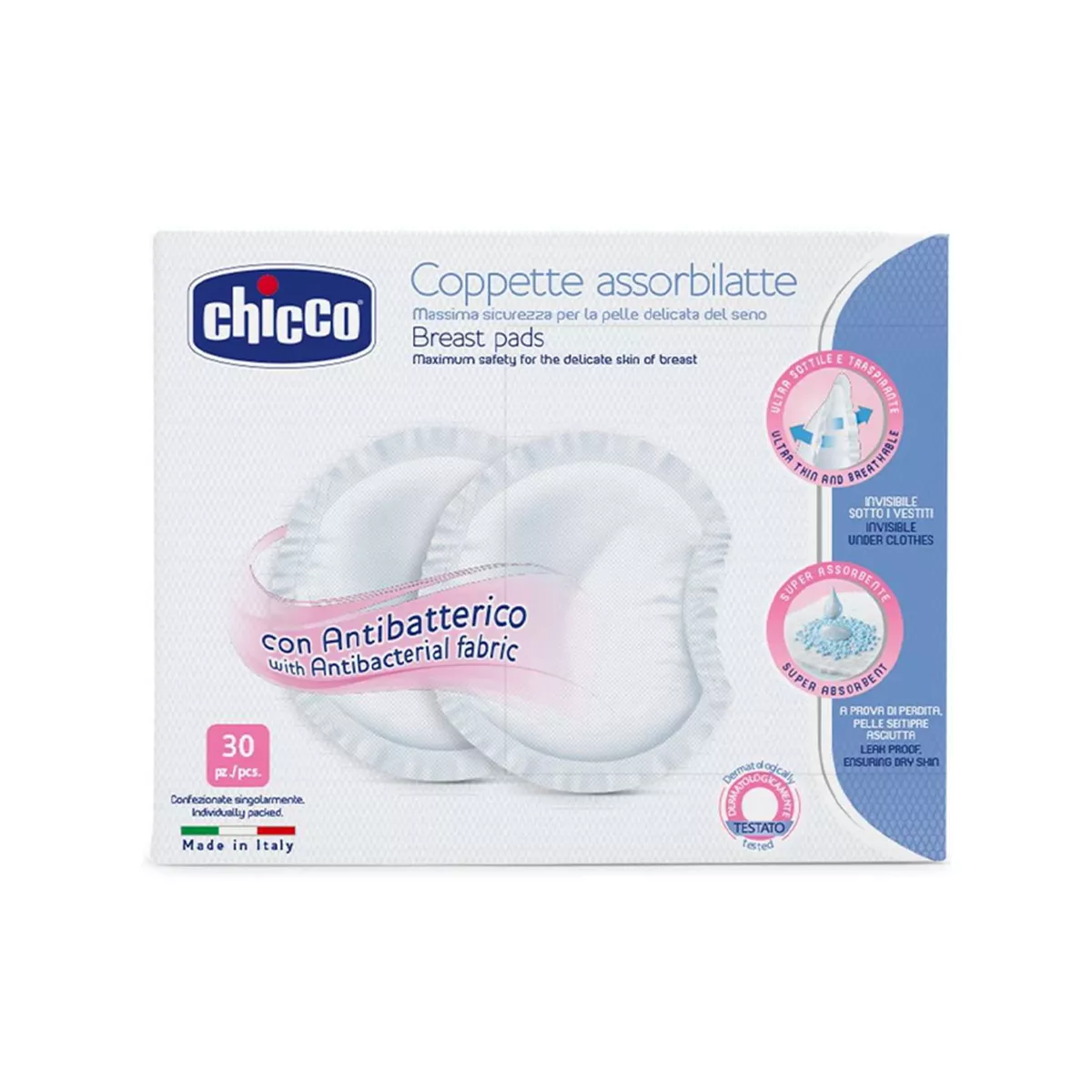 Chicco – Breast Pads Antibacterial 30pcs