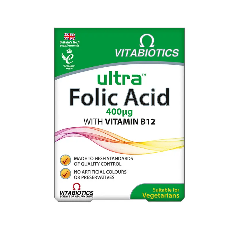Vitabiotics – Ultra Folic Acid 400 MCG + Vit B12 60 Tablets