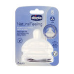Chicco - Natural Feeling Kokë Biberoni + Yll (6 m+) - 2 pcs