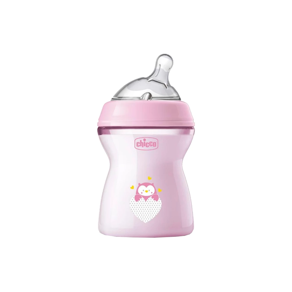 Chicco - Natural Feeling Plastic Bottle 250ml (2 m+) – Pink