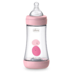 Chicco – Perfect 5 Silicon Bottle (2 m+) 240 ML – Pink