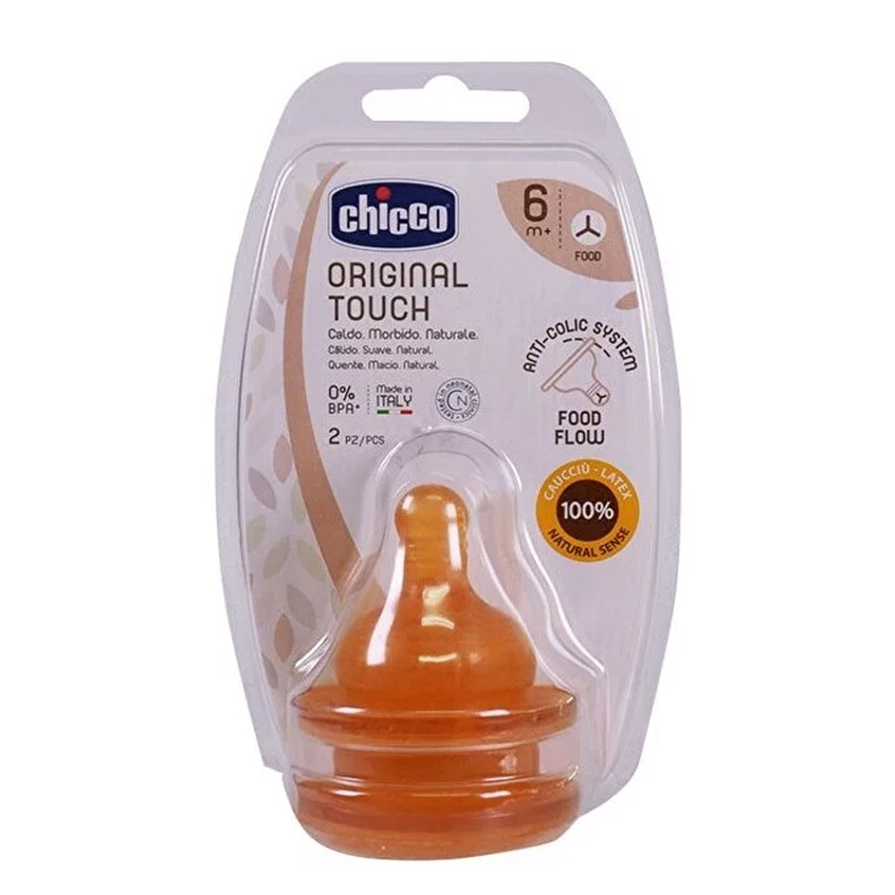 Chicco - Original Touch Biberon Ushqimi Latex (6 m+) - 2 pcs