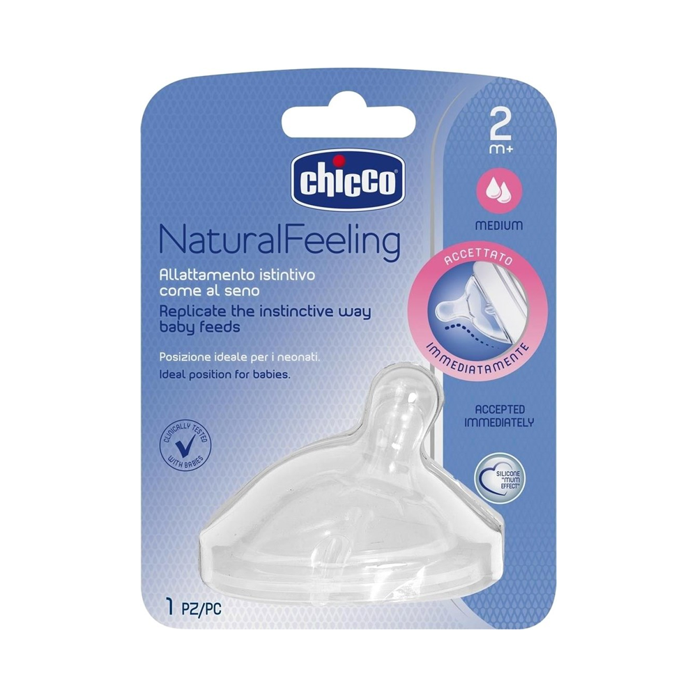 Chicco – Natural Feeling Kokë Biberoni M (2 m+) - 1 pcs