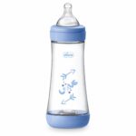 Chicco - Perfect 5 Silicon Bottle (4 m+) 300 ML - Blue