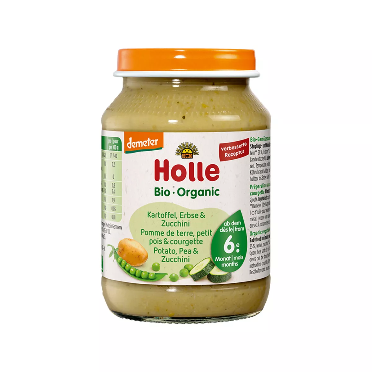 Holle – Bio Organic - Pure me Patate, Bizele & Kungull te Njomë (6 m+) 190 Gr
