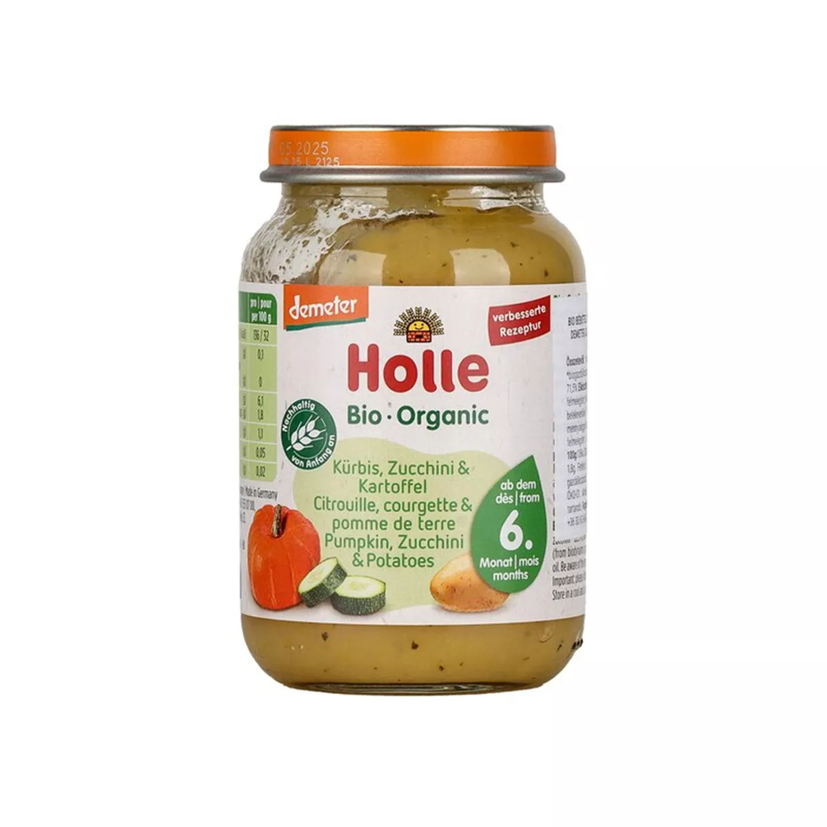 Holle – Bio Organic - Pure me kungull, patate & kungull të njomë, (6 m+) 190 Gr
