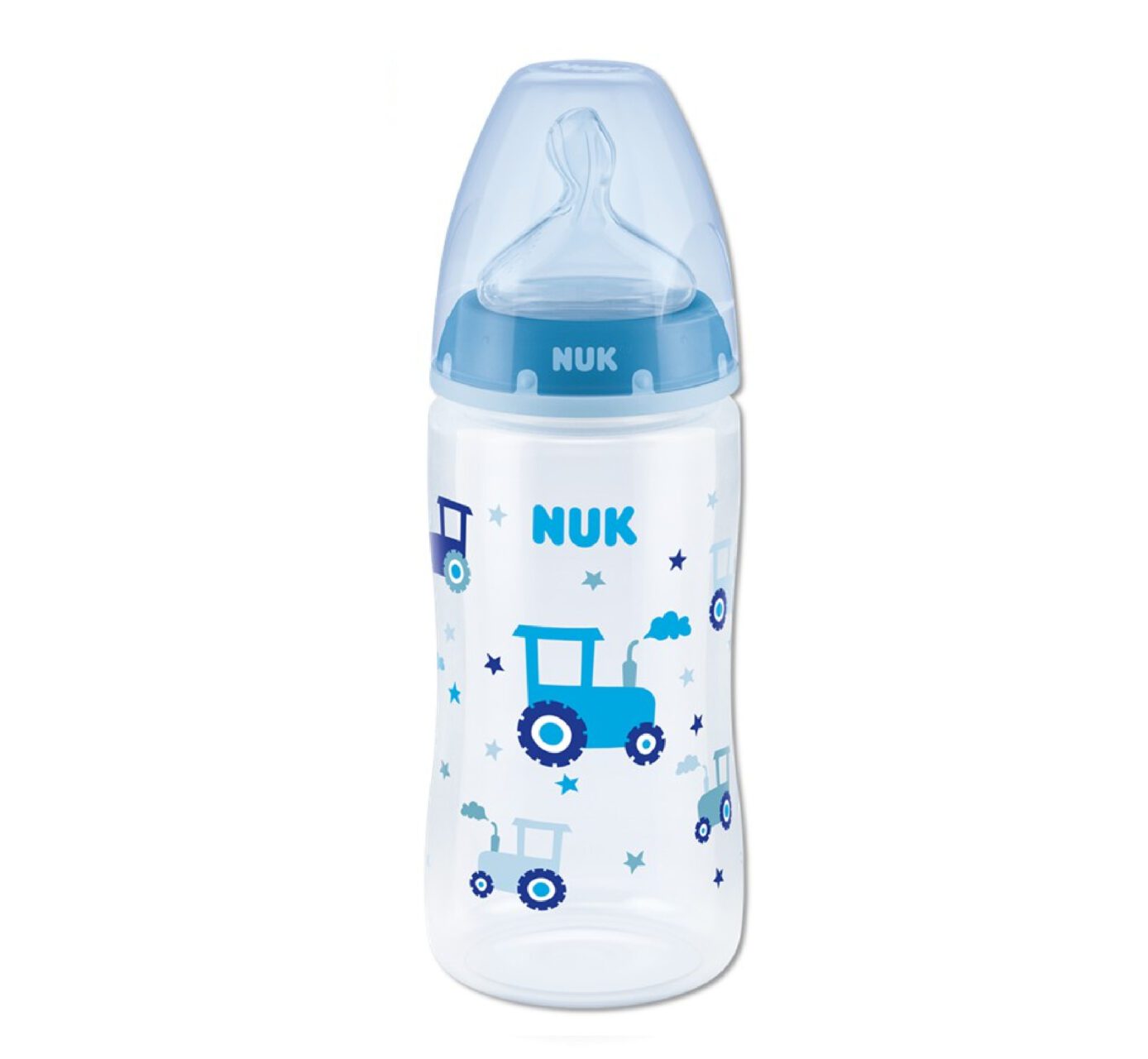 NUK – First Choice – Silicon Plastic Bottle Temp. Control Blue (0-6 m) 300 ML