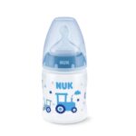 NUK - First Choice - Silicon Plastic Bottle Temp. Control Blue (0-6 m) 150 ML