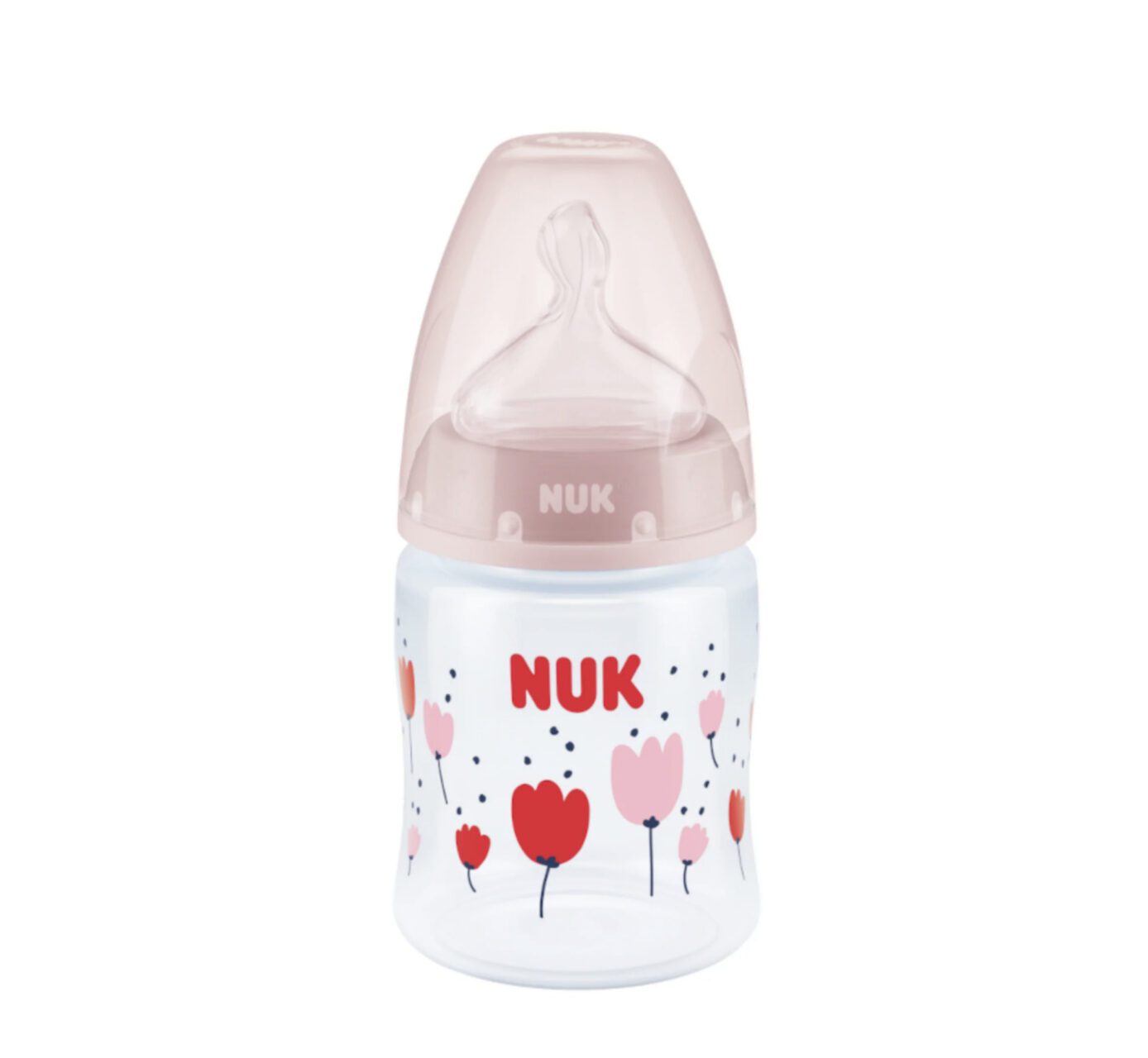NUK – First Choice – Silicon Plastic Bottle Temp. Control Pink (0-6 m) 150 ML
