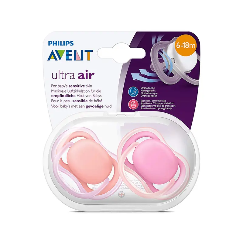 Philips Avent - Ultra Air Pacifier Soother Pink (6-18 m) - 2 pcs