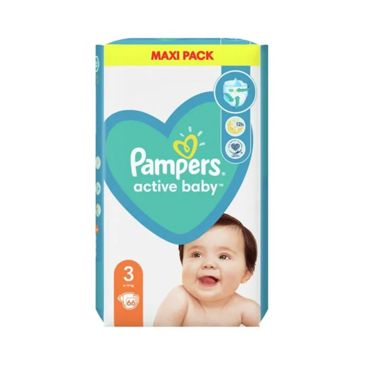 Pampers – Active Baby Pelena 3 (6-10 Kg) - 66 pcs