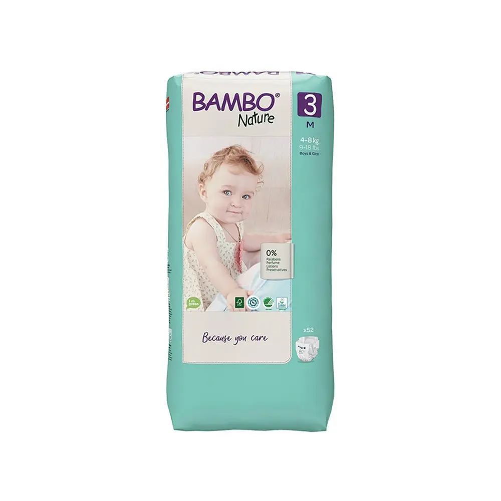 Bambo Nature – 3 Large Pack Pelena (4-8 Kg) – 52 pcs