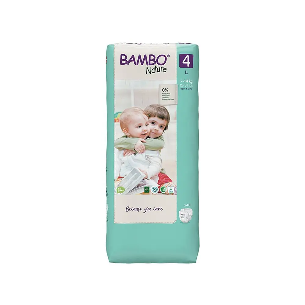 Bambo Nature – 4 Large Pack Pelena (7-14 Kg) - 48 pcs