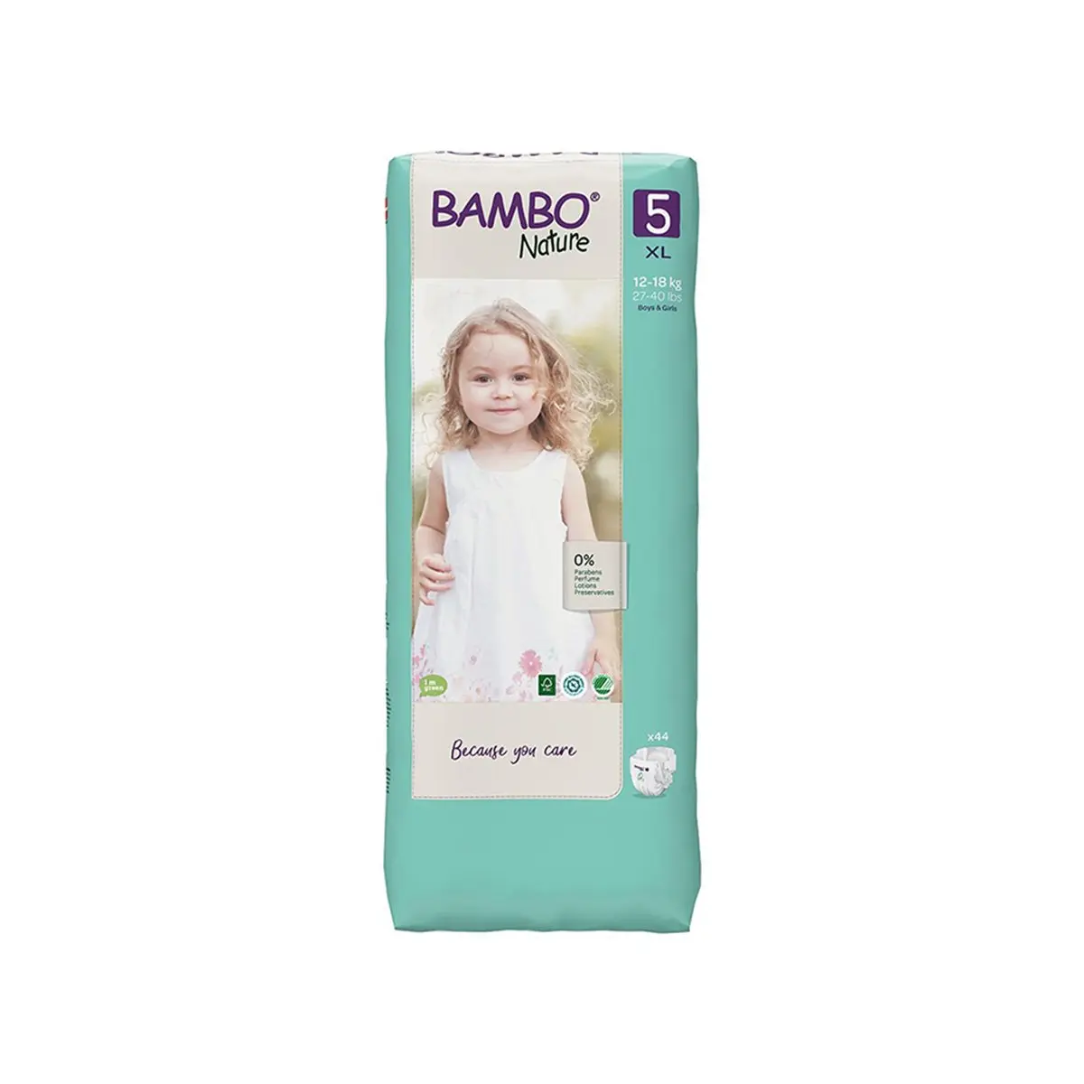 Bambo Nature – 5 Large Pack Pelena (12-18 Kg) - 44 pcs