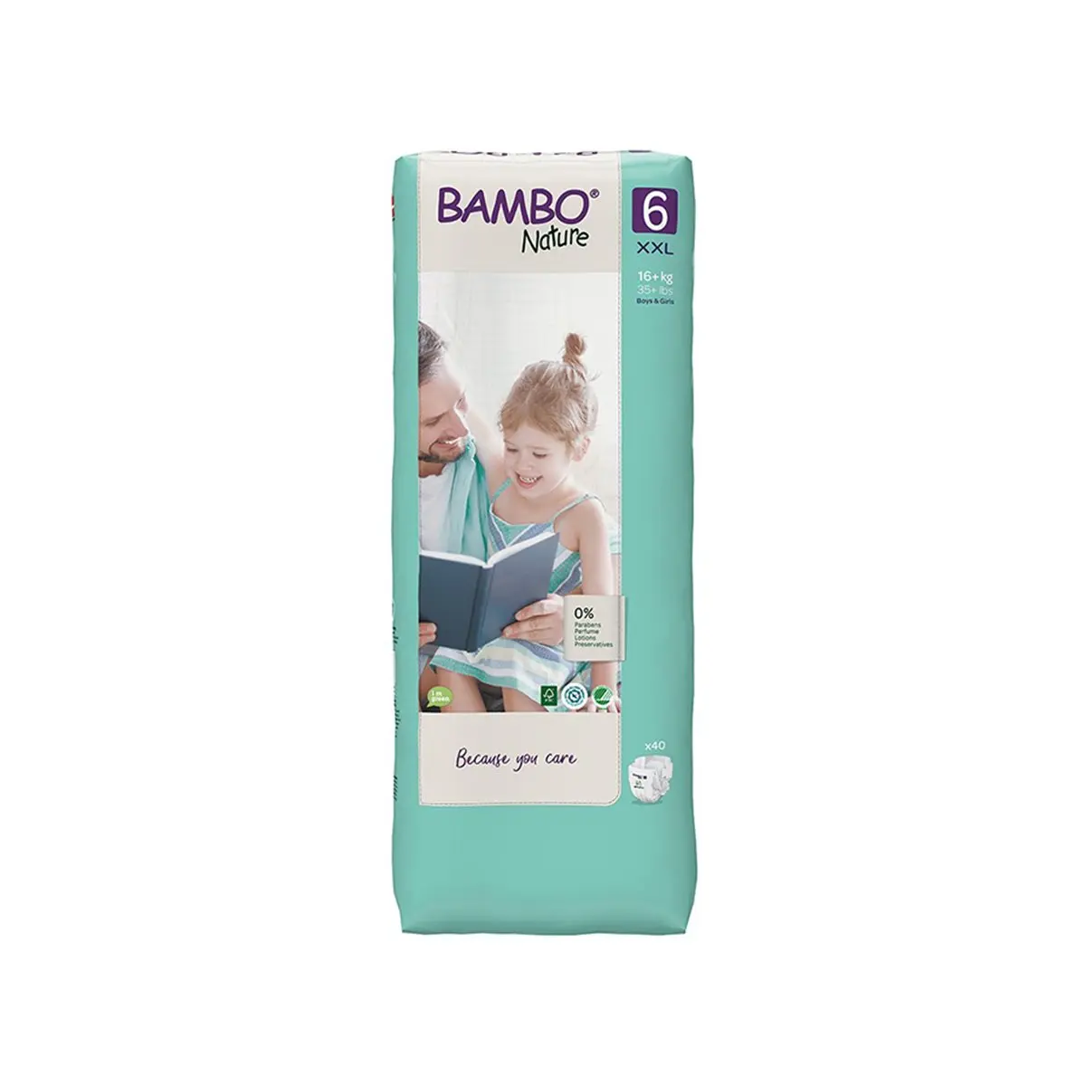 Bambo Nature – 6 Large Pack Pelena (+16 Kg) - 40 pcs