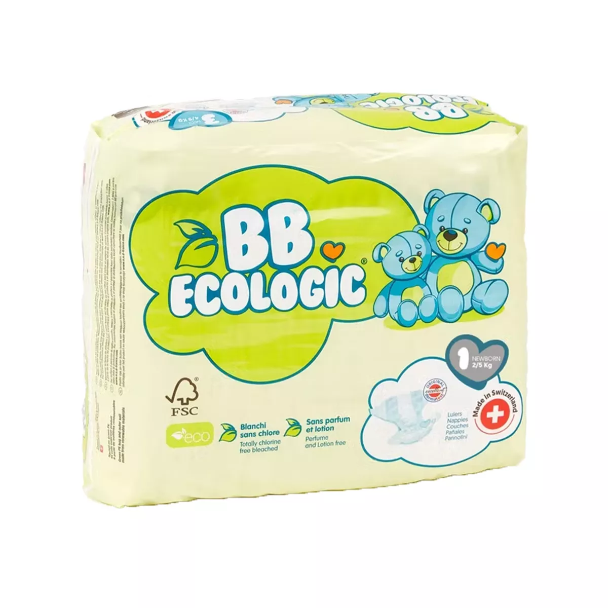 BB Ecologic - Pelena Newborn 1 (2-5 Kg) - 27 pcs