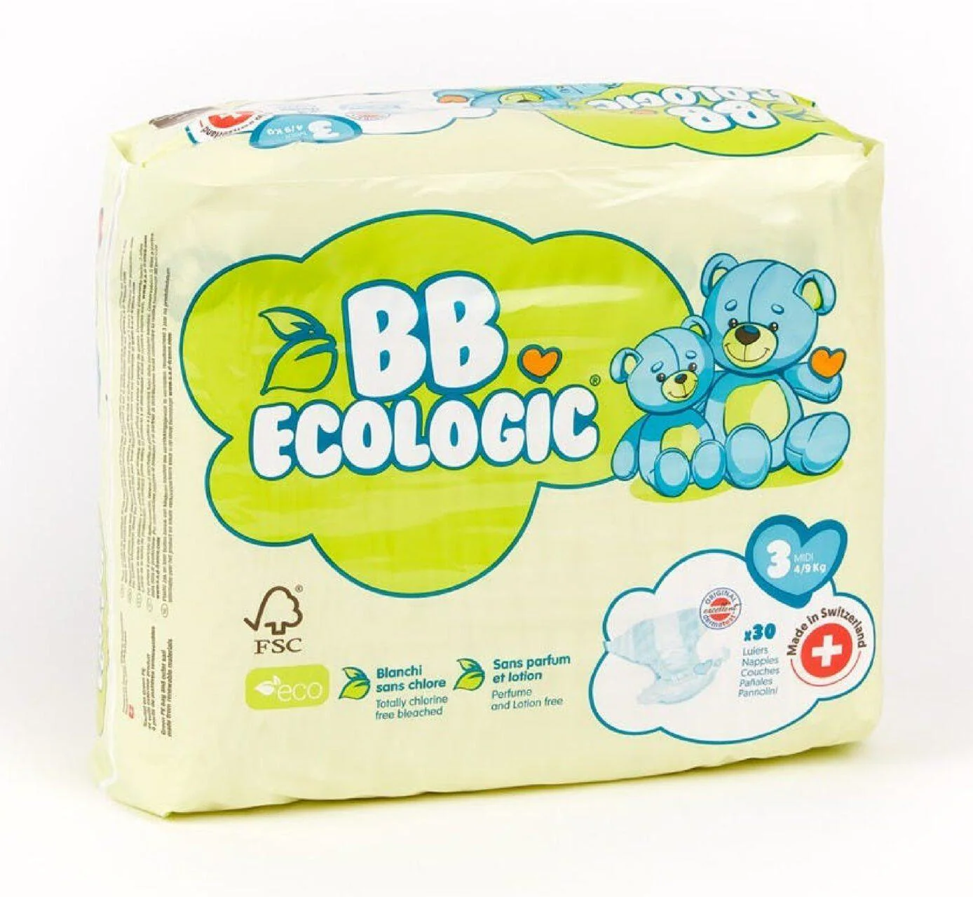 BB Ecologic - Pelena Midi (4-9 Kg) - 30 pcs
