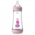 Chicco - Perfect 5 Silicon Bottle (4 m+) 300 ML - Pink