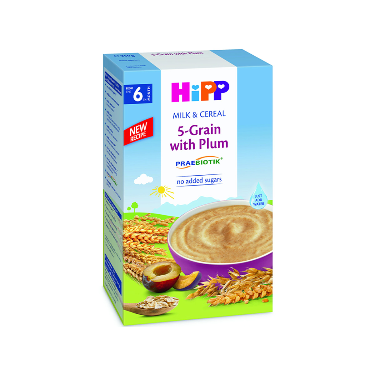 Hipp – 5 Grain with Plum - Muhalebi me 5 Drithëra & Kumbull (6 m+) 250 Gr