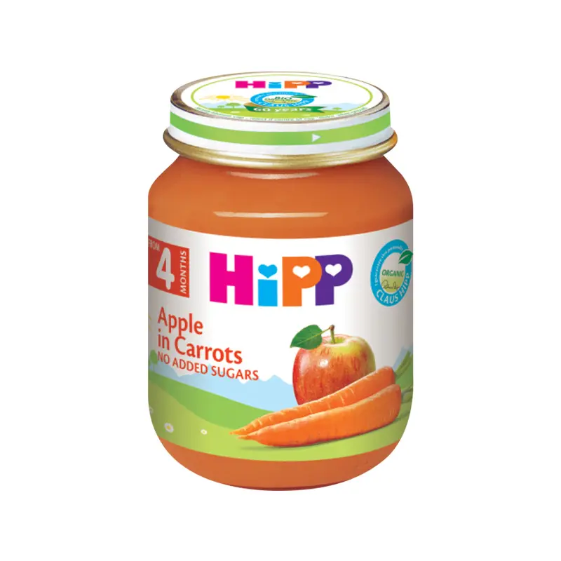 Hipp - Apple & Carrots - Pure me Mollë & Karrota (4 m+) 125 Gr