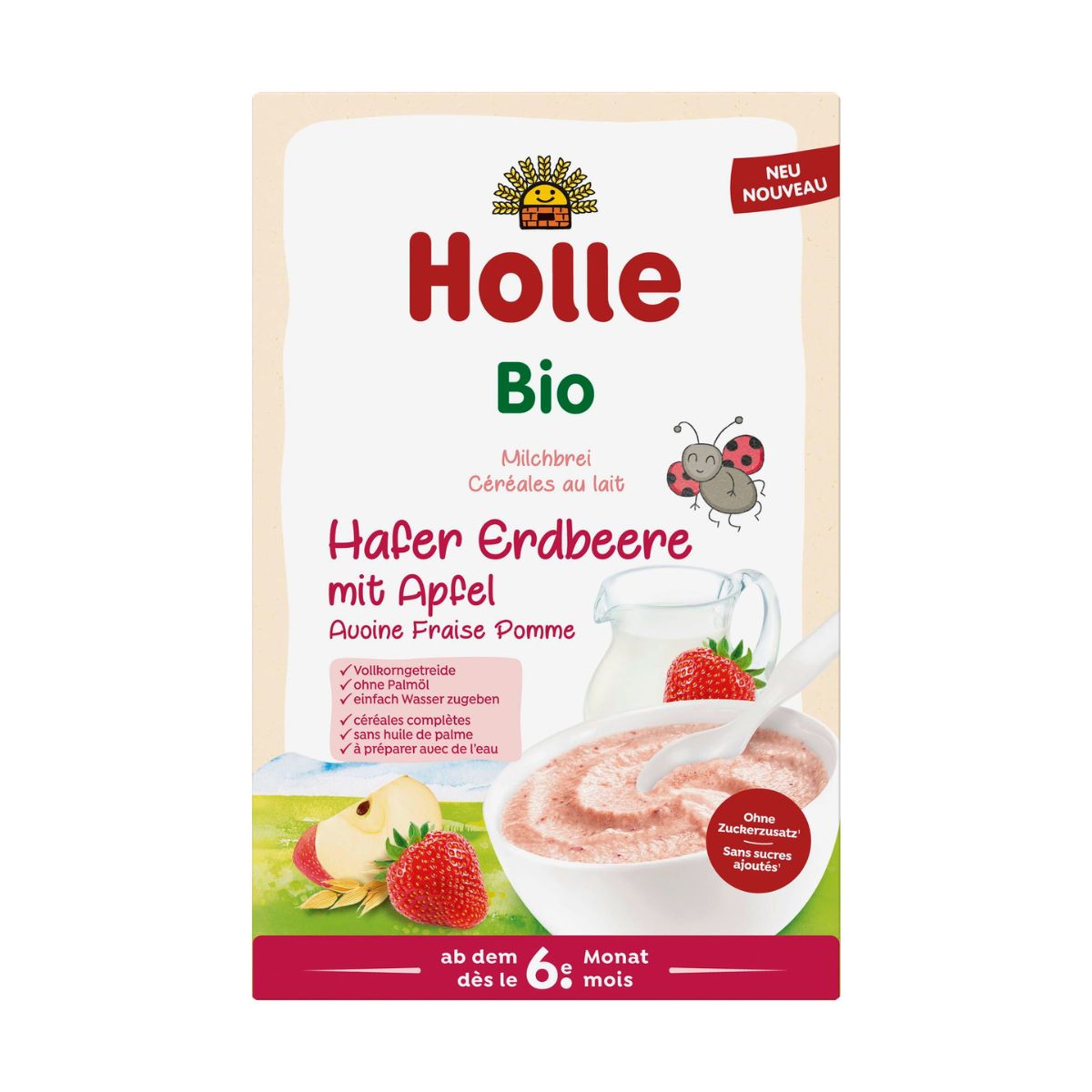 Holle – Organic Oat Cereal with Strawberry & Apple (6 m+) 250 Gr