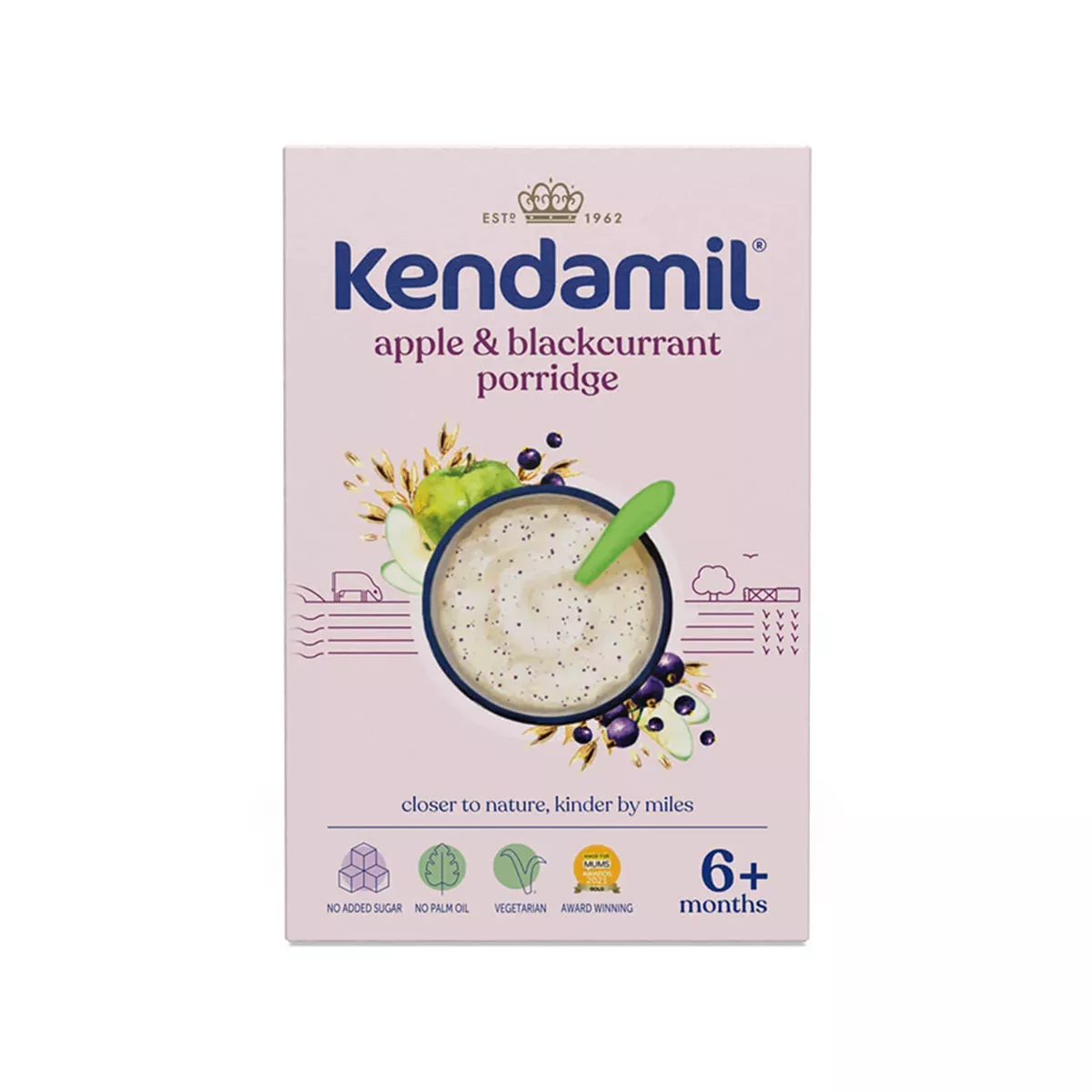 Kendamil – Apple & Blackcurrant Porridge (4 m+) 150 Gr