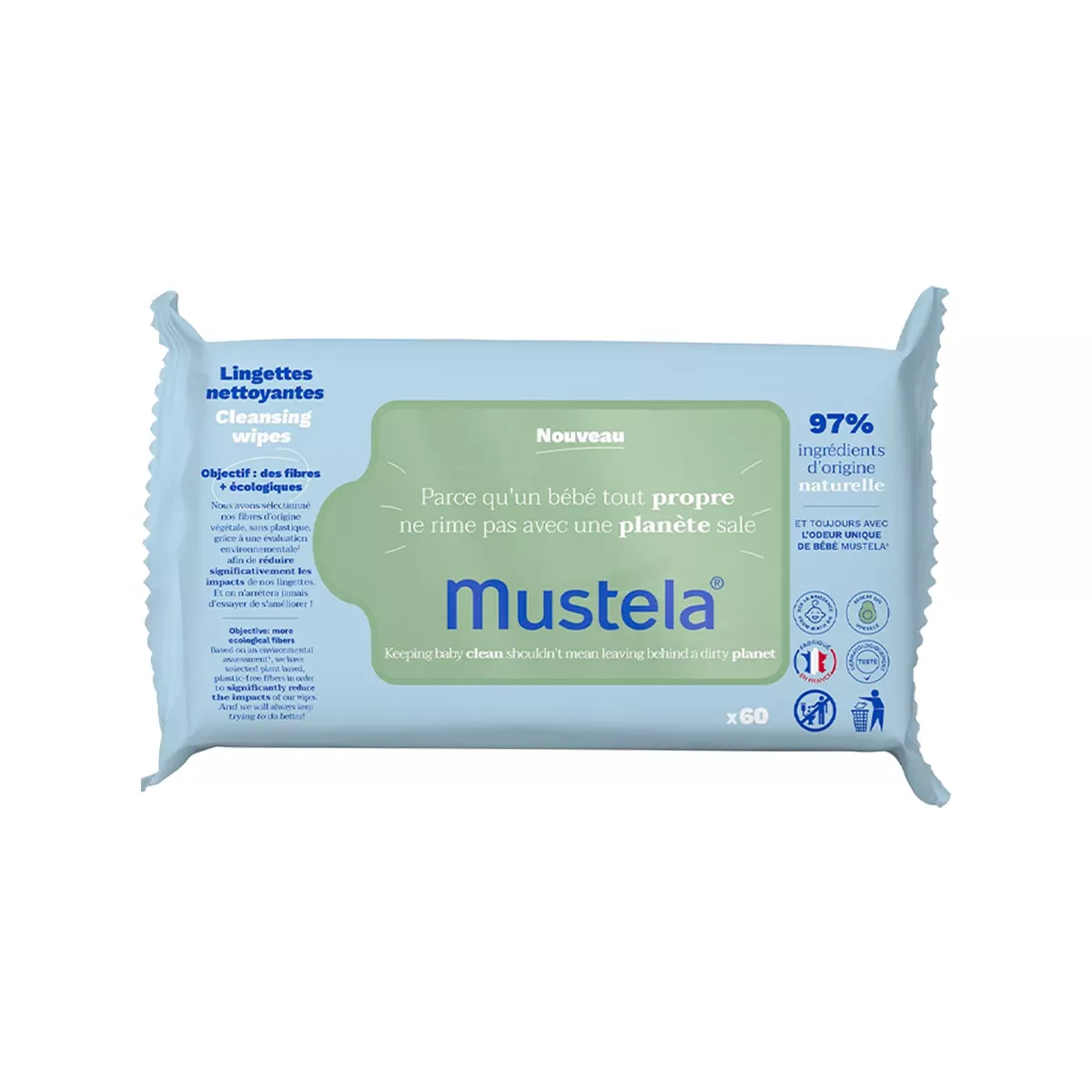 Mustela – Baby Cleansing Wipes – 60 pcs