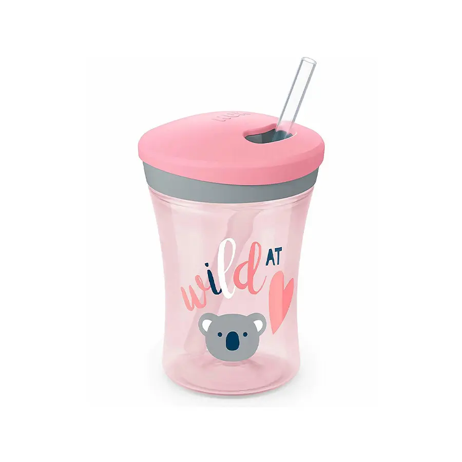 NUK – Action Cup with Drinking Straw Pink - (12 m+) 230 ML