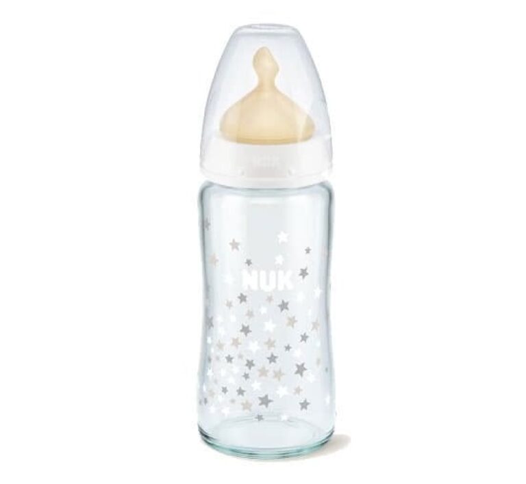 NUK – Temp. Control – Latex Glass Bottle Gray (0-6 m) 240 ML