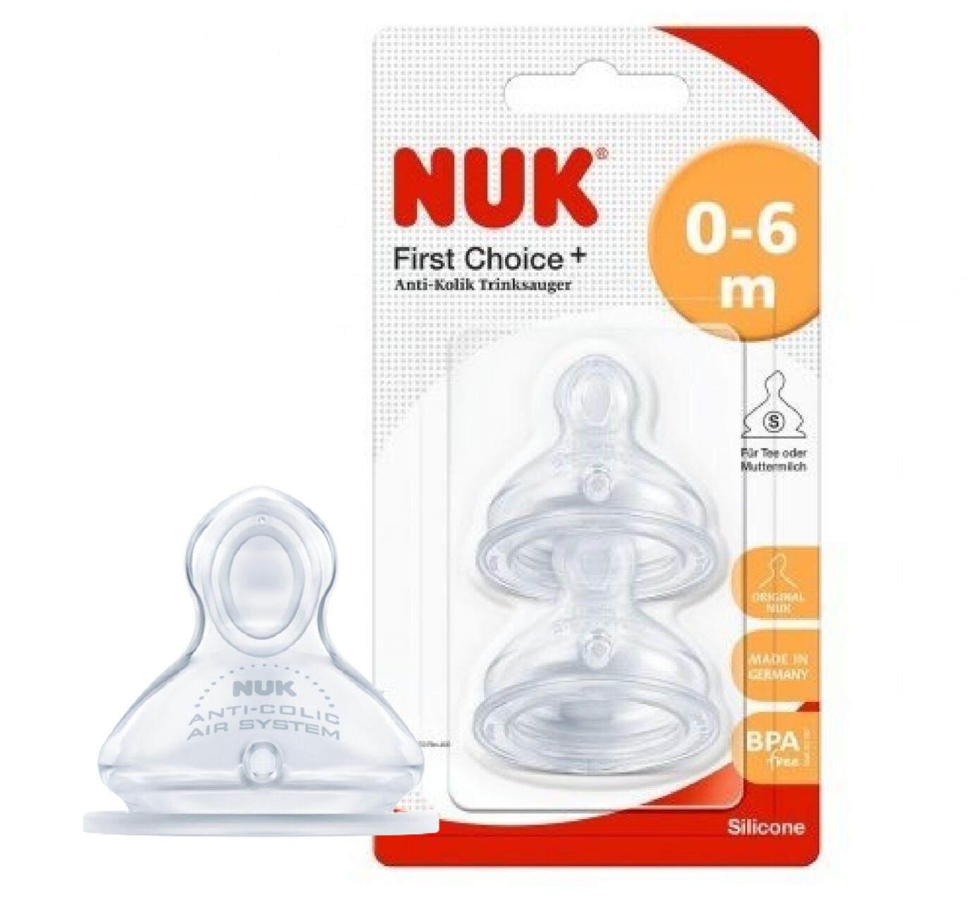 NUK - First Choice - Biberon Ushqyes Silikoni S (0-6 m)