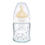 NUK - First Choice - Latex Glass Bottle Gray (0-6 m) 120 ML