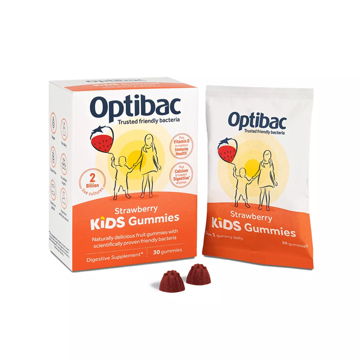 Optibac – Kids Gummies - Strawberry Flavor 30 Soft Gel