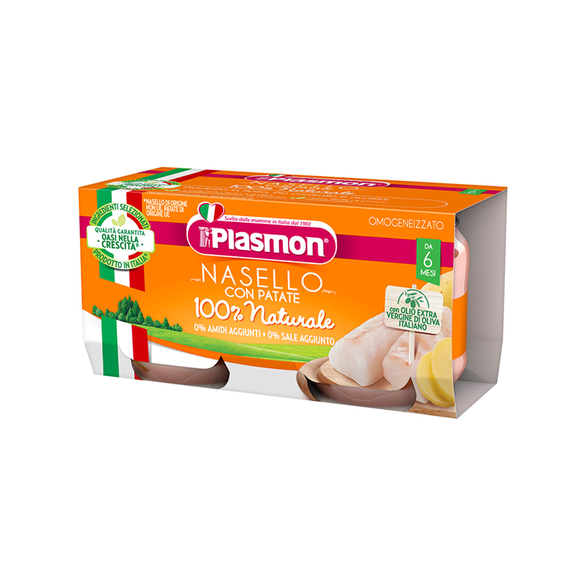 Plasmon – Nasello - Merluc & Patate (6 m+) 2x80 Gr