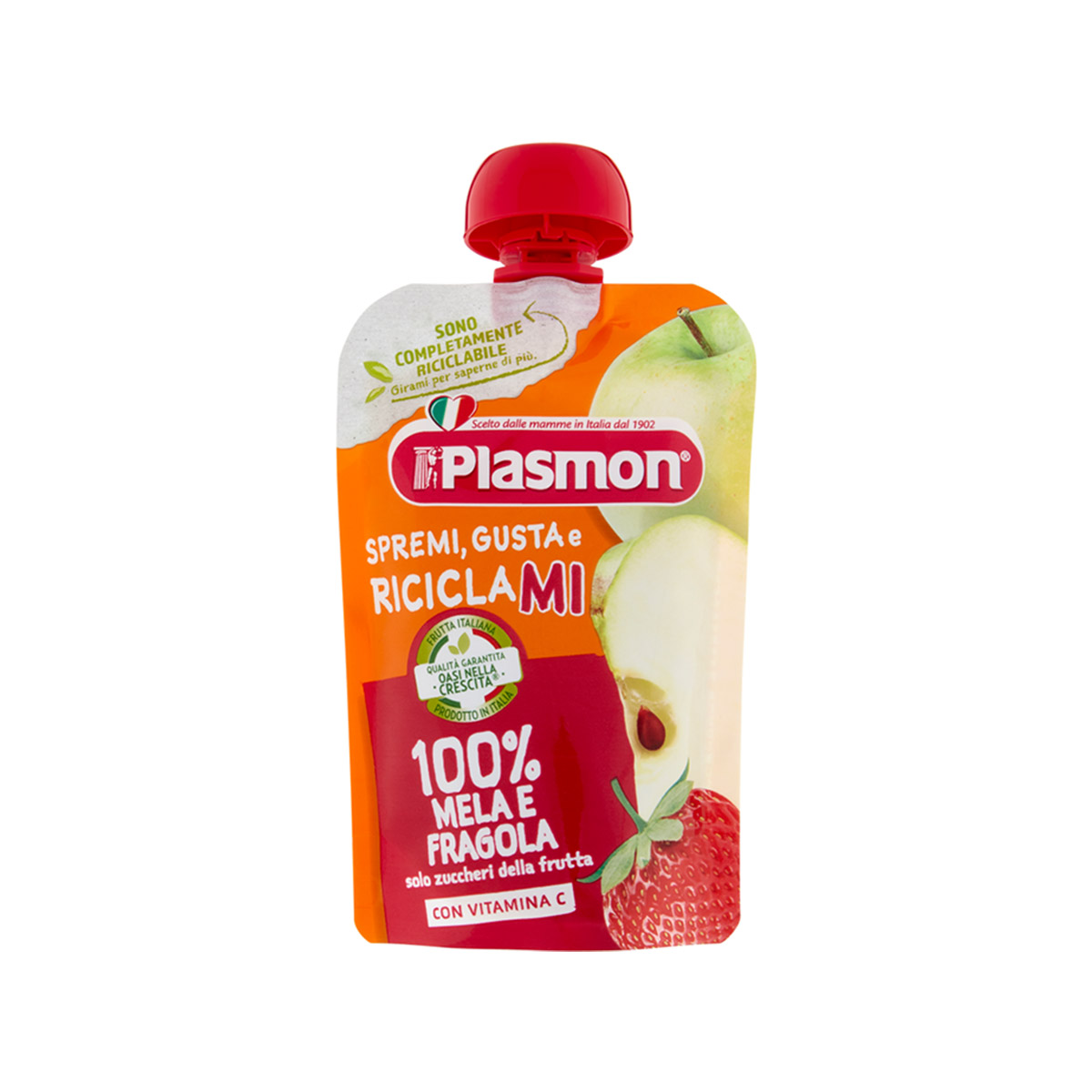 Plasmon – Spremi e Gusta - Mollë & Luleshtrydhe (6 m+) 100 Gr