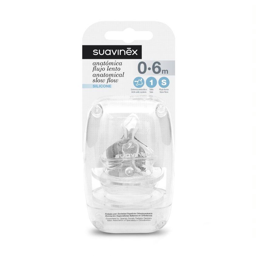 Suavinex - Biberon Ushqimi Silikoni S (0-6m) - 2pcs