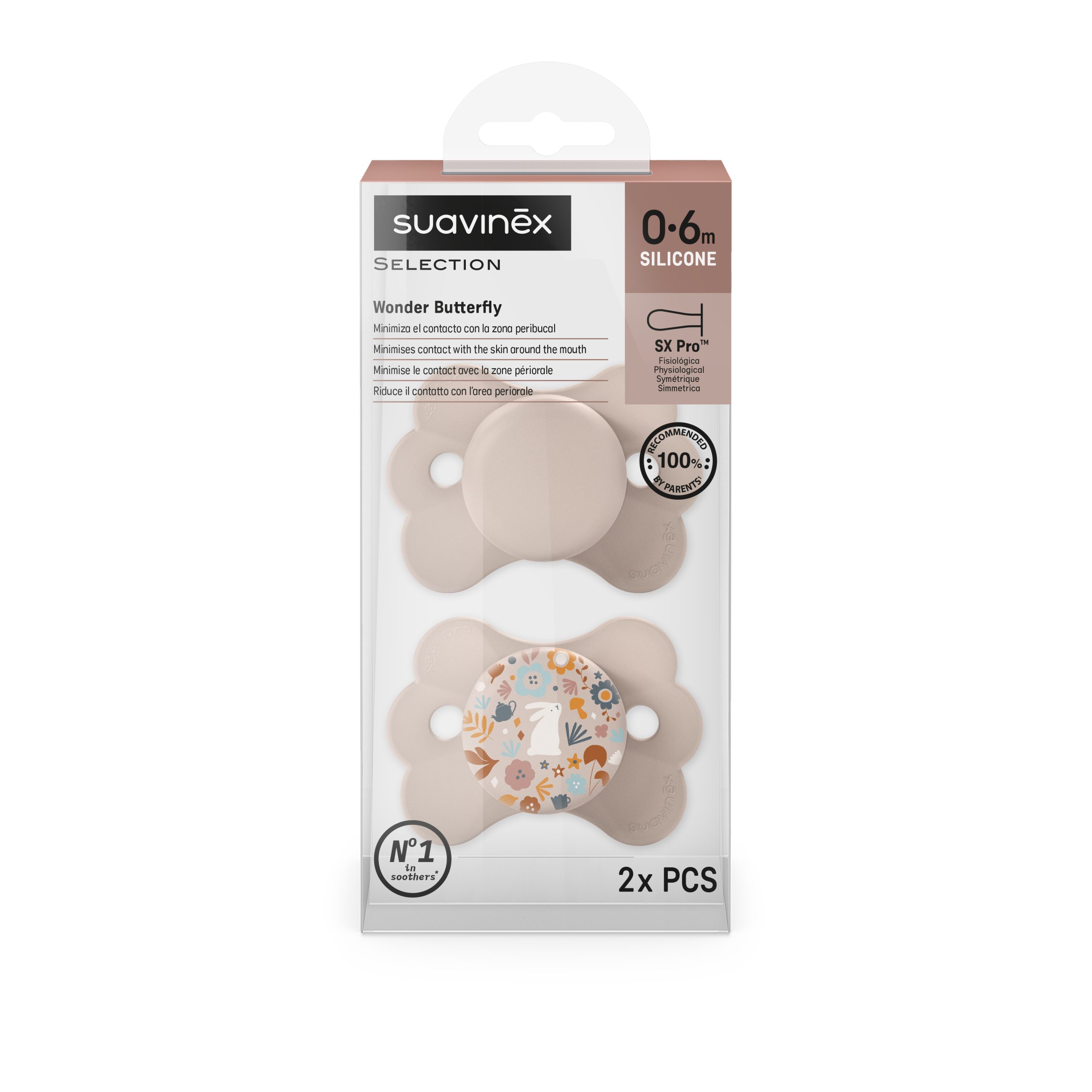 Suavinex - Wonderland - Biberon Rrens Silikoni Pink (0-6 m) 2pcs