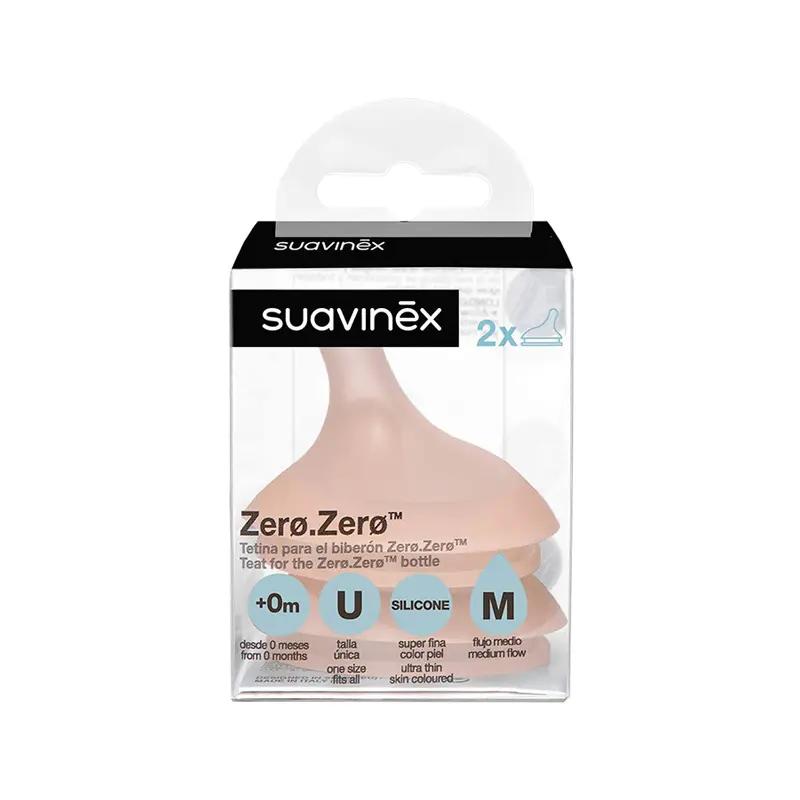Suavinex - Biberon Ushqyes Silikoni Anti-Kolikë M (0 m+) - 2pcs
