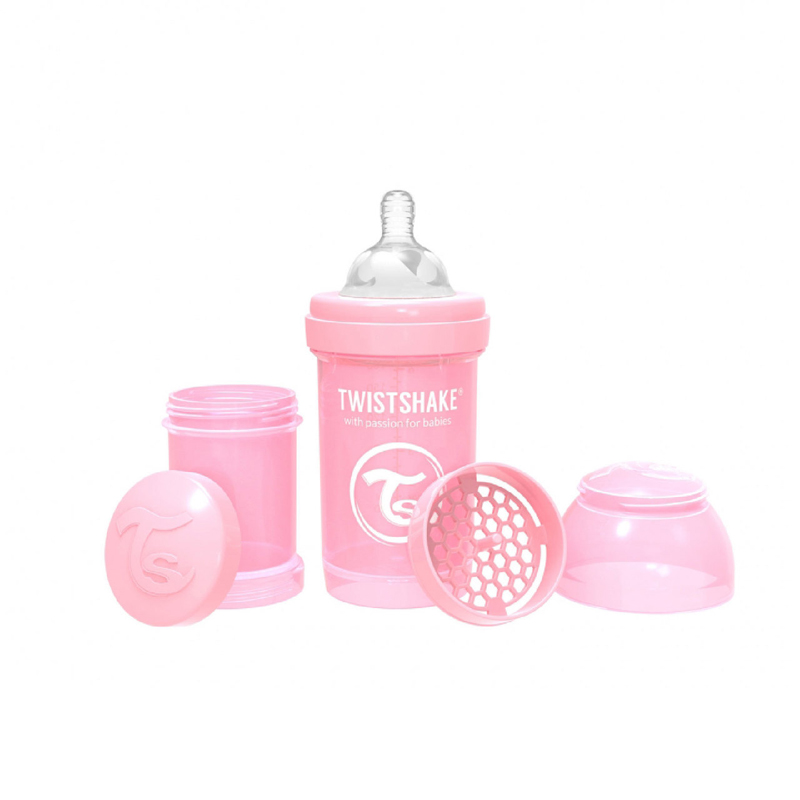 Twistshake - Anti-Colic Plastic Bottle Pink (0 m+) - 180 ML