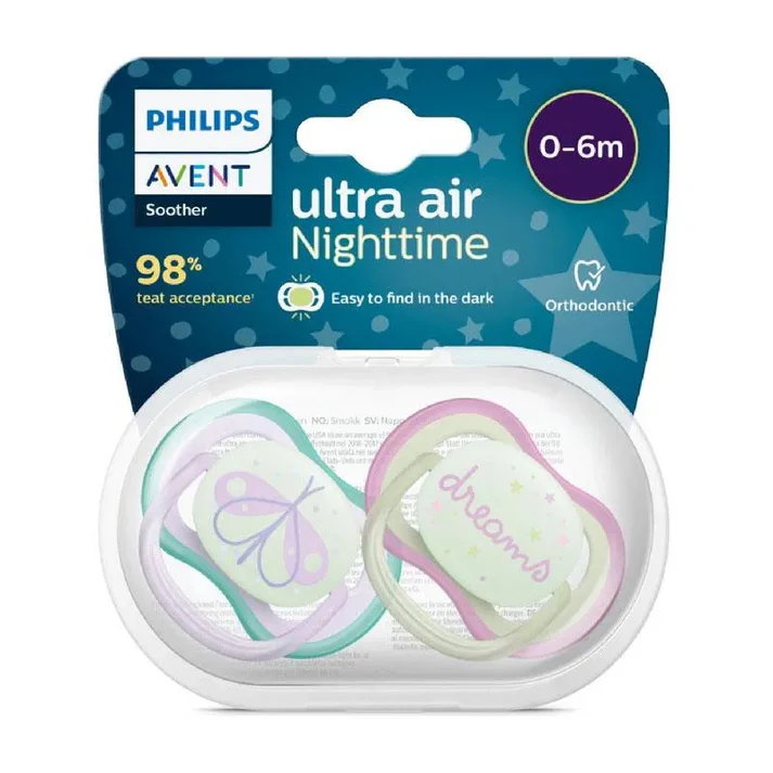 Philips Avent - Ultra Air Night Time Soother (0-6 m) - 2 pcs