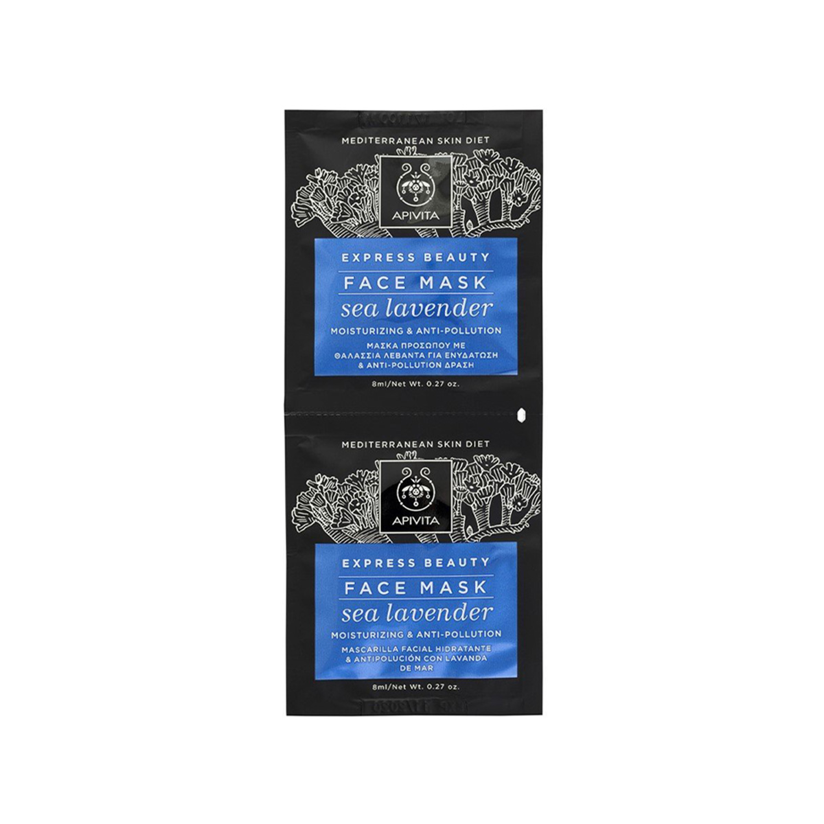 Apivita - Express Beauty Moisturizing & Anti-pollution Face Mask - Sea Lavender - 2 x 8 ML