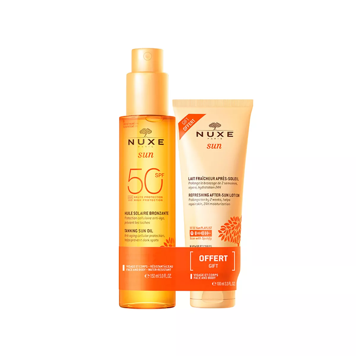 Nuxe – Tanning Sun Oil Duo SPF50 and After-Sun Refreshing Lotion – Set