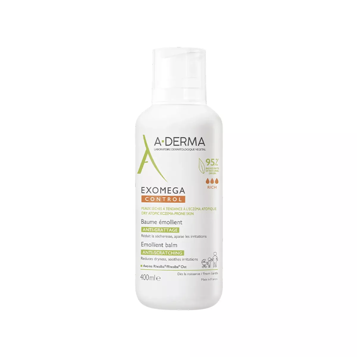 A-Derma – Exomega Control Anti-Scratch Emollient Balm – 400 ML