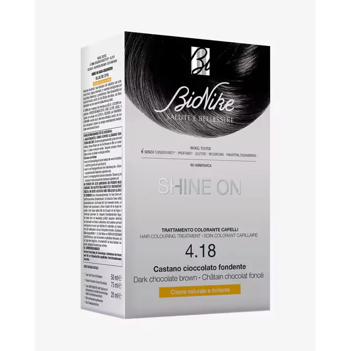 Bionike – Shine On Hair Colouring Treatment – 4.18 Castano Cioccolato Fondente